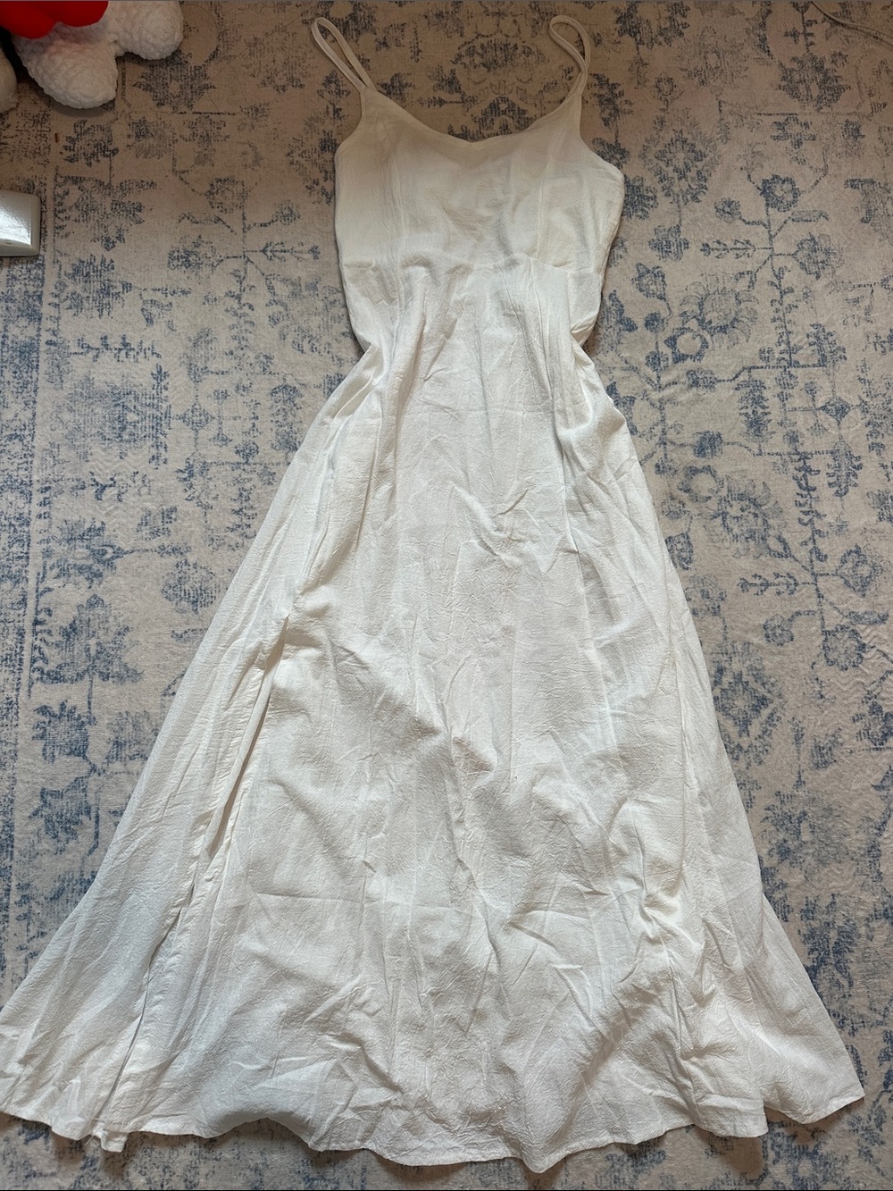 Women's White Maxi Dress - Elegant Spaghetti Strap